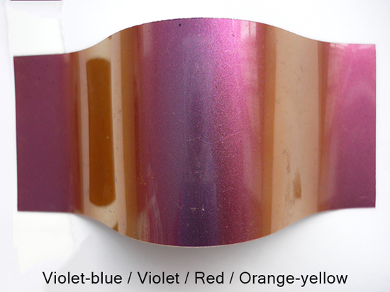 Violet-Blue to Orange-Yellow Color Shift Pigment, 10–70μm – KT-95307 - Kolortek