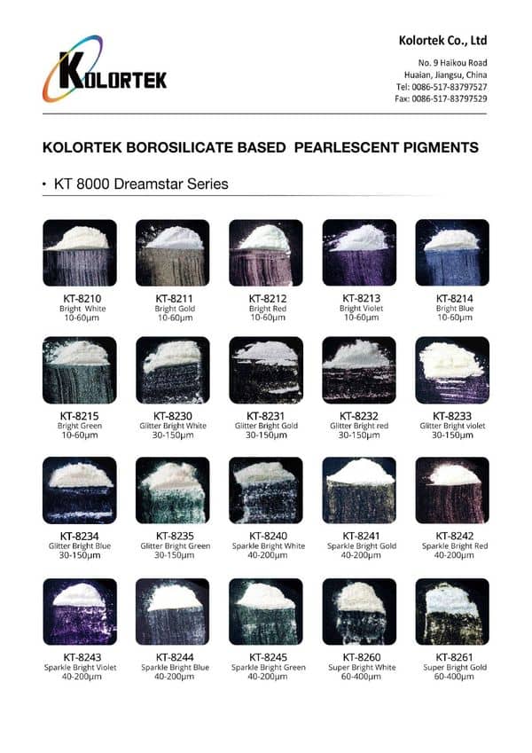 kolortek Borosilicate Based Pearlescent Pigments