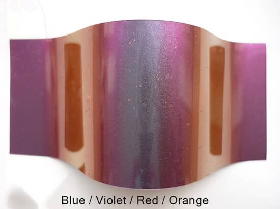 Blue/violet/red/orange Hypershift Pigments